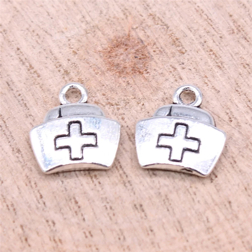 13x12mm 1.4g Antique Silver Zinc Alloy Medical Kit First Aid Kit Charm Pendant for DIY Nurse Doctor Jewelry