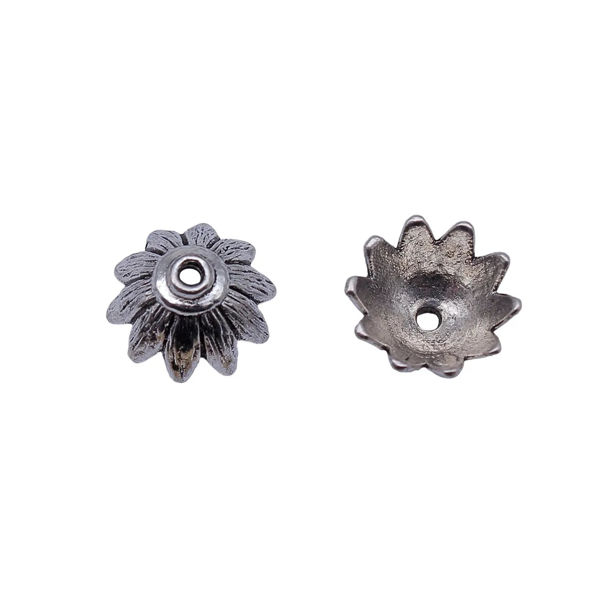 14x14x6.9mm 1.1g Antique Silver Zinc Alloy Flower Bead Caps Jewelry Findings for DIY Bead Jewelry Making