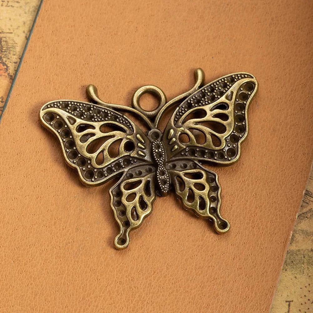 55x43MM Zinc Alloy Butterfly Hollow Key Charm Pendant for DIY Necklace Bracelet Jewelry Making