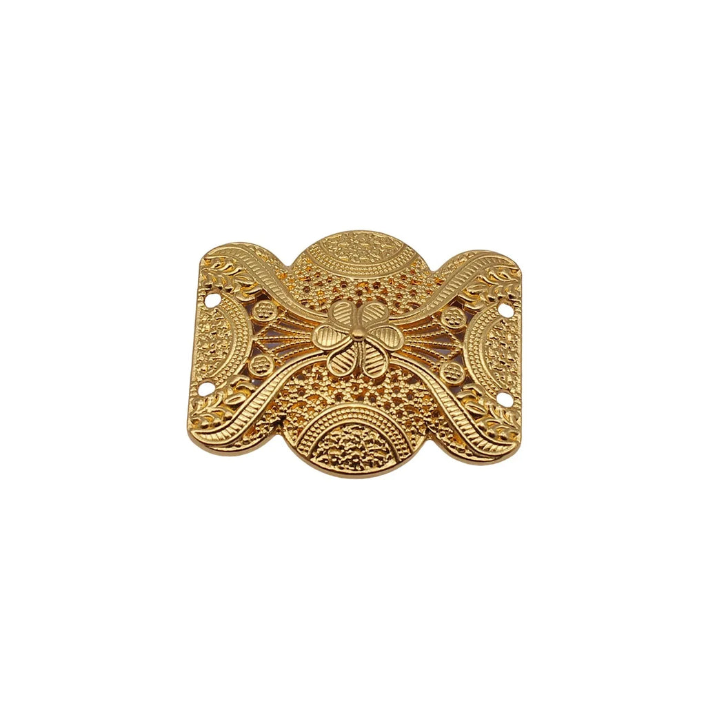 44x36mm 7.6g Bright Gold Zinc Alloy Four-Hole Connector Charm for Body Chain Waist Chain Jewelry