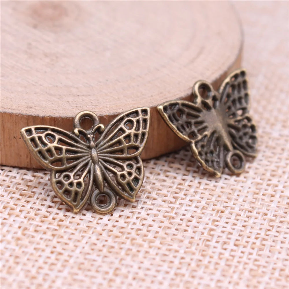 20x16mm 1.1g Multicolor Zinc Alloy Butterfly Connector Charm for DIY Necklace Bracelet Jewelry Making