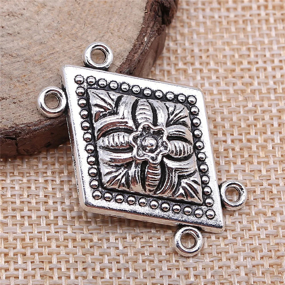 27x37mm 3.4g Multicolor Zinc Alloy Four Hole Body Chain Connector Charm for Handmade Jewelry Making