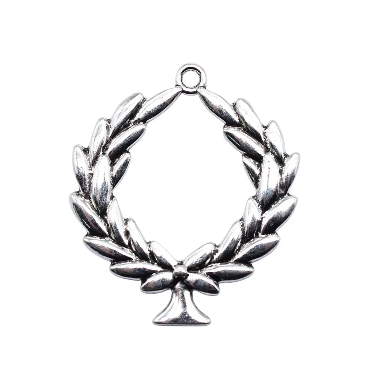 38x38mm 4.9g Antique Silver Zinc Alloy Olive Branch Charm Pendant for DIY Necklace Bracelet Making