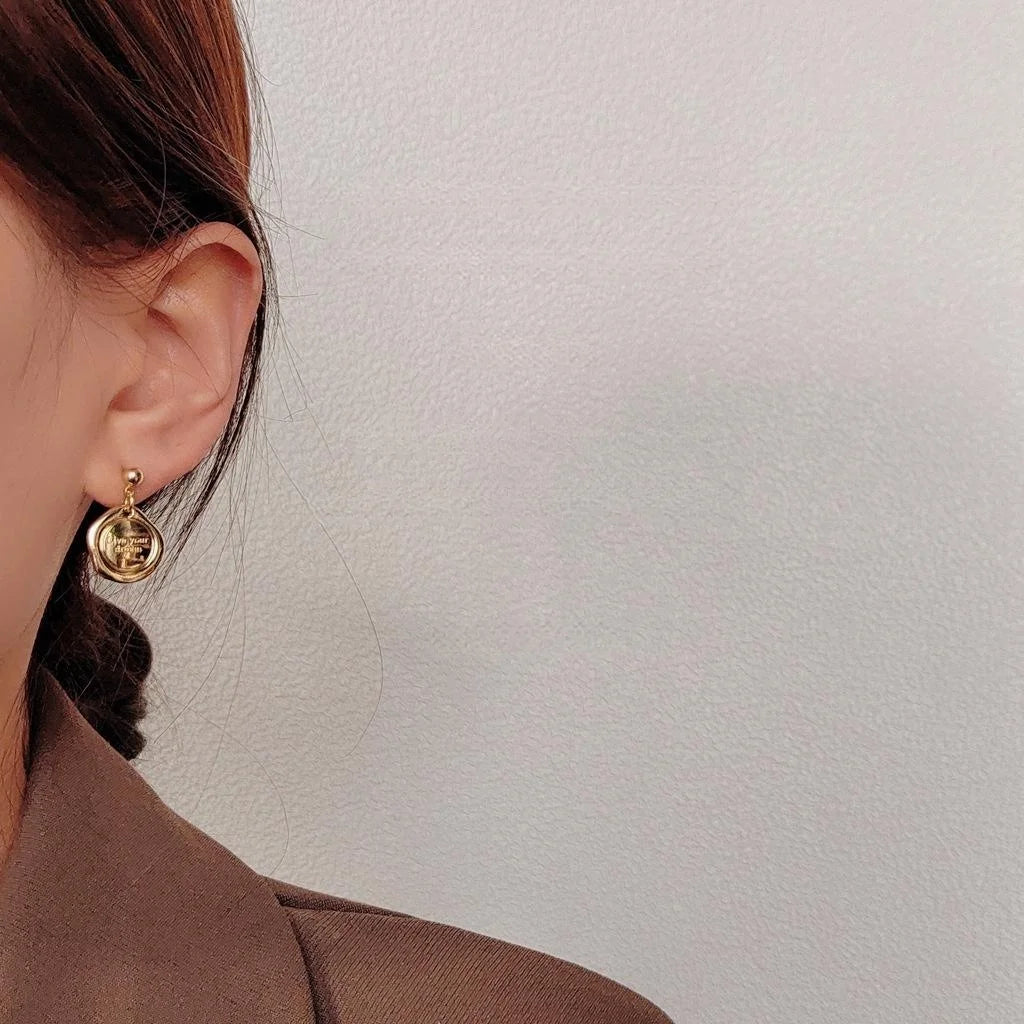 Baroque Freshwater Pearl Drop Earrings Handmade Asymmetric Silver Plated Copper Geometric Jewelry