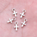 10x6mm 0.23g Multi Color Zinc Alloy Mini Cross Charm Pendant for DIY Bracelet Necklace Jewelry Making