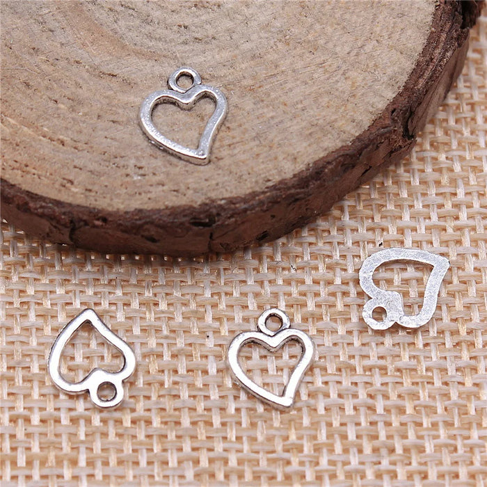 10x8mm 0.2g Multicolor Zinc Alloy Small Heart Charm Pendant for DIY Bracelet Necklace Making