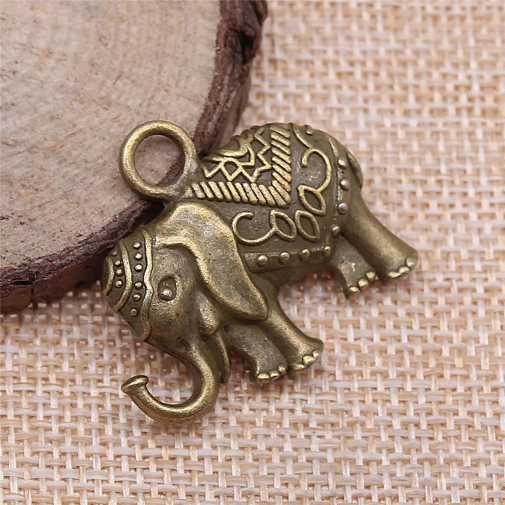 28x31mm 11.9g Multicolor Zinc Alloy Elephant Charm Pendant for DIY Necklace Bracelet Jewelry Making