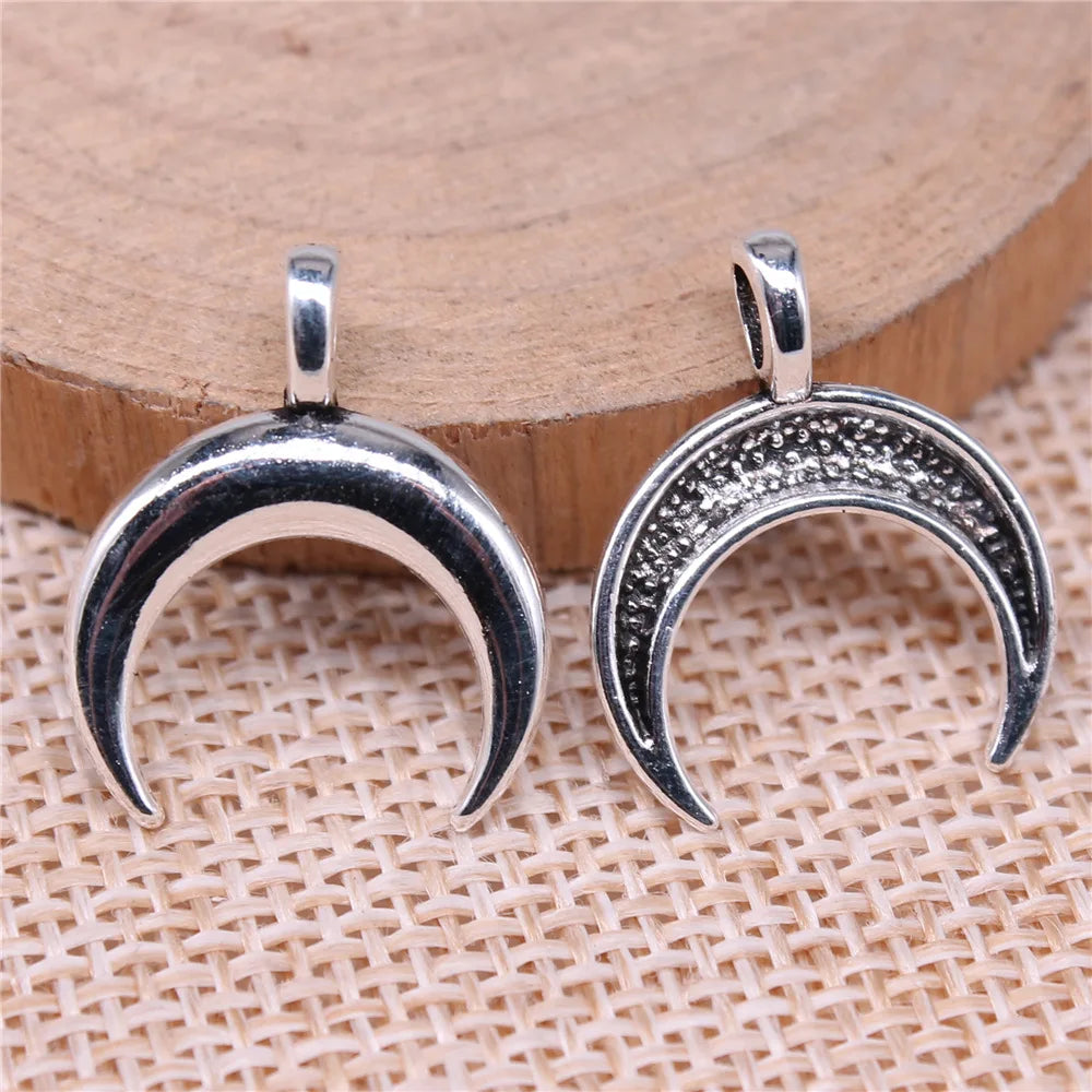 20x17mm 1g Zinc Alloy Crescent Moon Charm Pendant for DIY Necklace Bracelet Jewelry Making