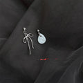 Asymmetric Shell Bow Teardrop Drop Earrings Handmade Geometric Niche Style Jewelry