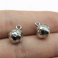 13x10mm 3.5g Antique Silver Zinc Alloy Soccer Ball Charm Pendant for Sports Bracelet Necklace Making