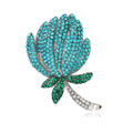 Luxury Tulip Flower Rhinestone Brooch, Elegant Alloy Crystal Lapel Pin Corsage Suit Accessory Gift
