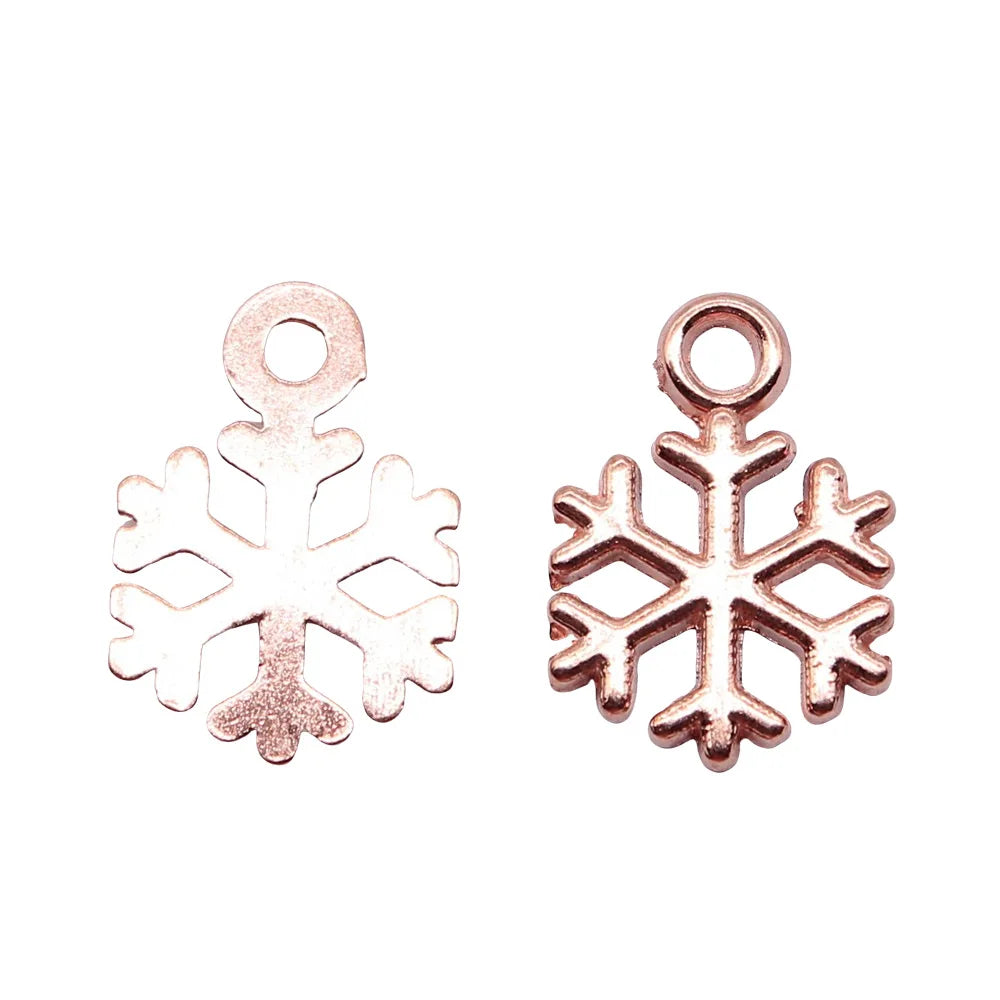 15x10mm 0.5g Multicolor Zinc Alloy Snowflake Charm Pendant for DIY Jewelry Making