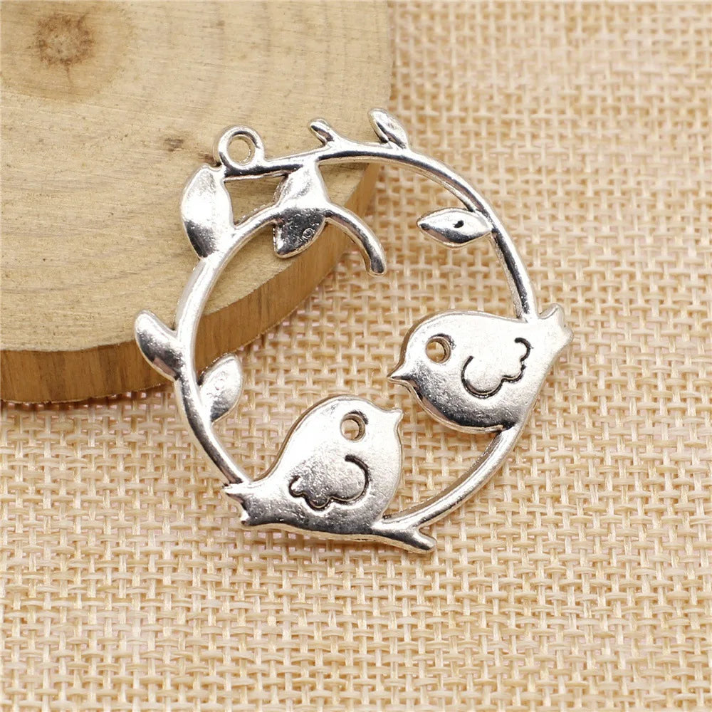 42x39mm 7.6g Multicolor Zinc Alloy Bird Charm Pendant for DIY Necklace Bracelet Jewelry Making