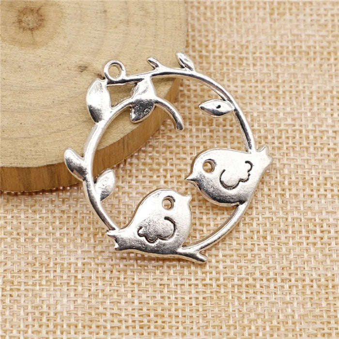 42x39mm 7.6g Multicolor Zinc Alloy Bird Charm Pendant for DIY Necklace Bracelet Jewelry Making