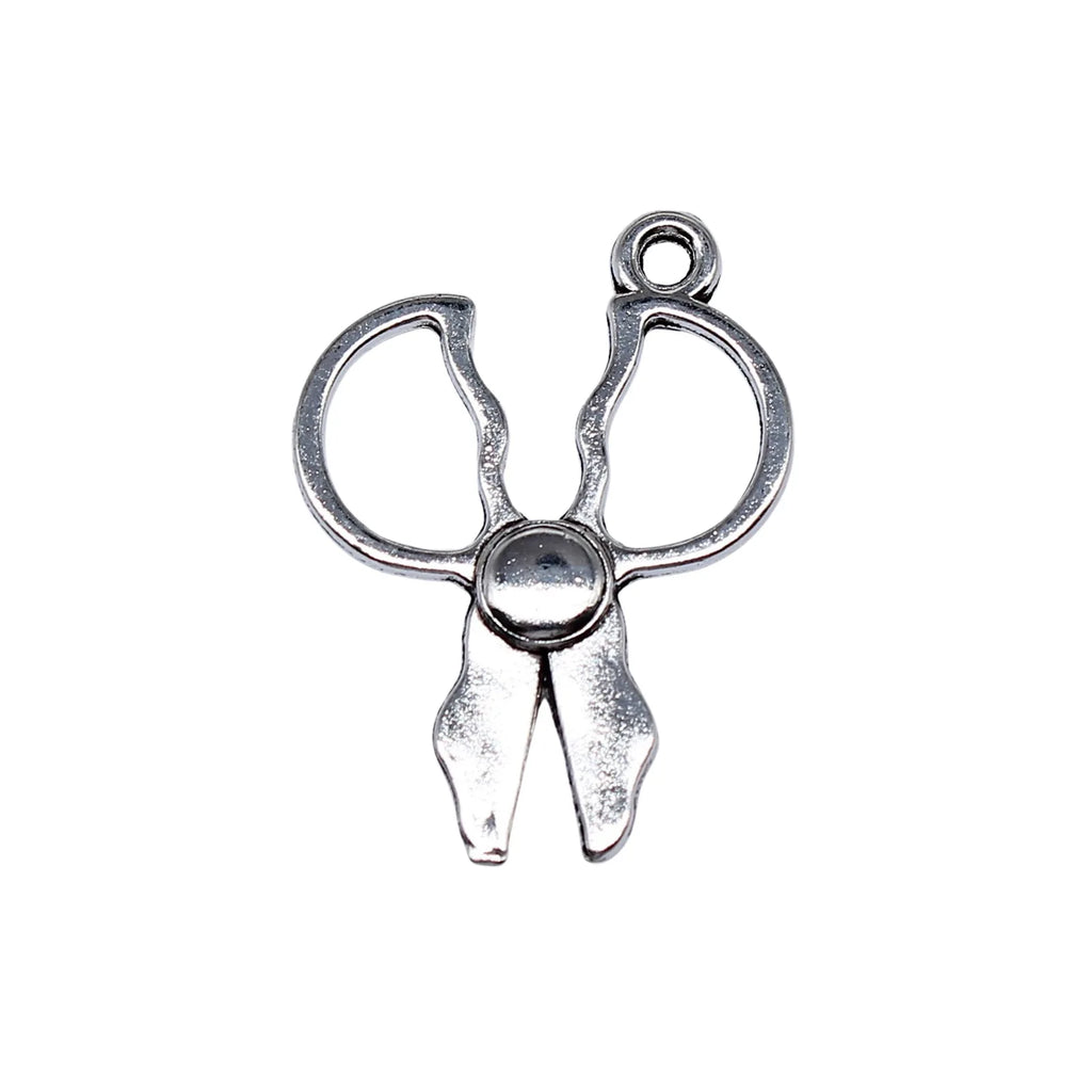 27x20mm 1.4g Antique Silver Zinc Alloy Scissors Charm Pendant for Necklace Bracelet DIY Jewelry Making