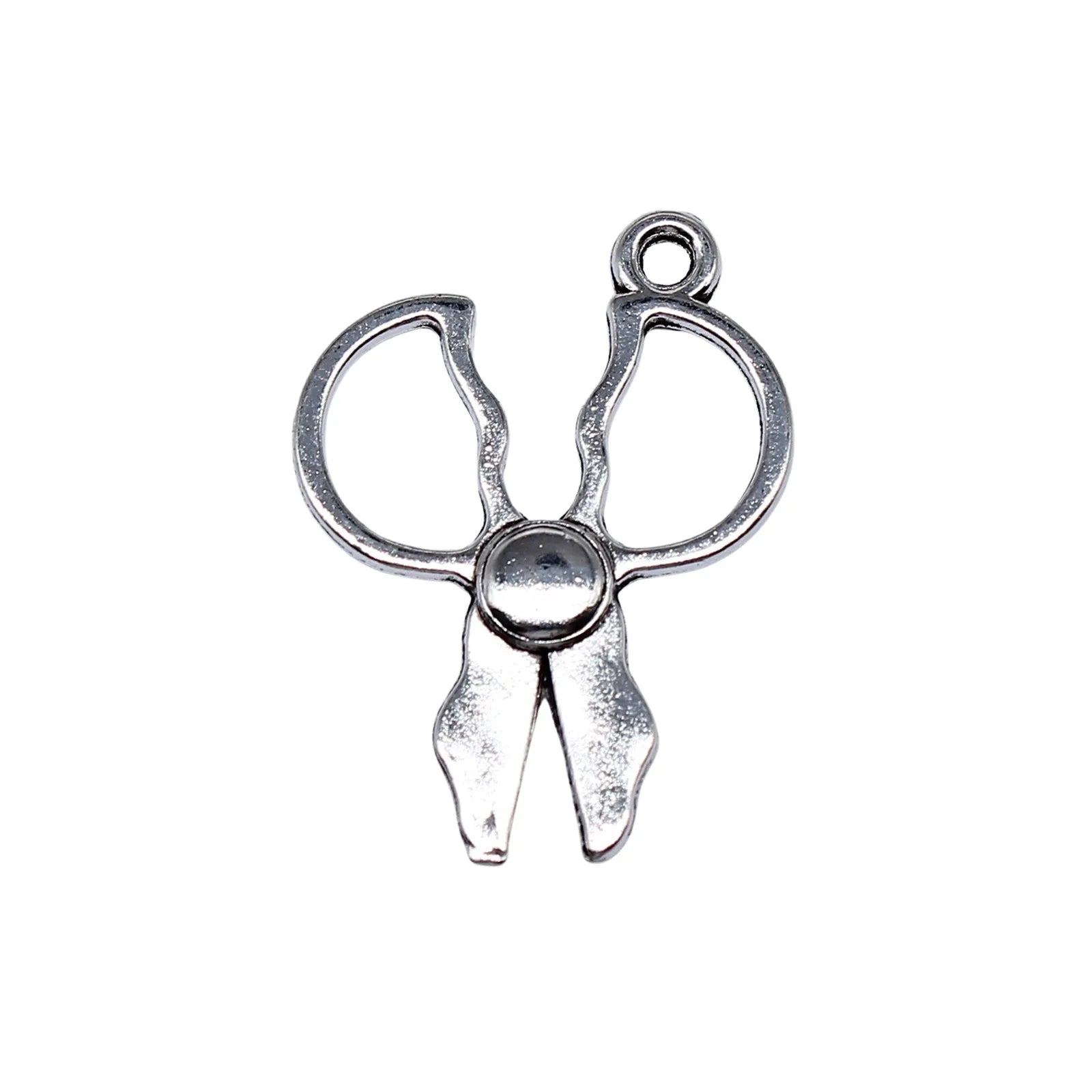27x20mm 1.4g Antique Silver Zinc Alloy Scissors Charm Pendant for Necklace Bracelet DIY Jewelry Making