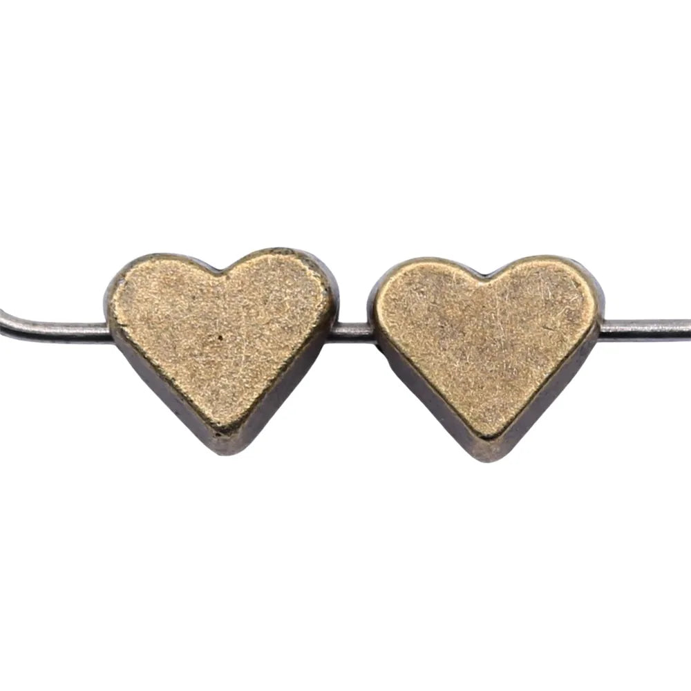 6x7mm 0.6g Multicolor Zinc Alloy Heart Loose Metal Beads for DIY Bracelet Necklace Making