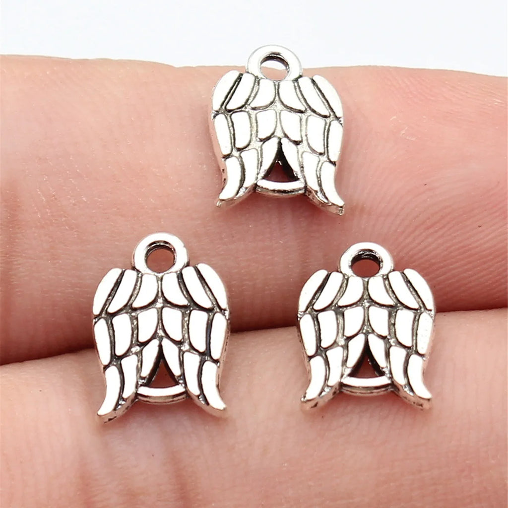 13x9mm 0.77g Antique Silver Zinc Alloy Wing Connector Charm Jewelry Findings for DIY Bracelet Making