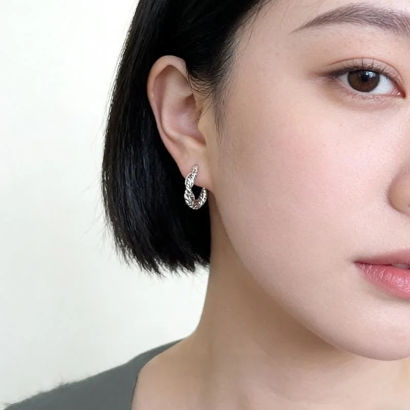 Minimalist Copper Geometric Circle Hoop Earrings Trendy Sweet Cool Commuter Jewelry