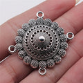 34x35mm 5.1g Antique Silver Zinc Alloy Four Hole Body Chain Connector Charm for DIY Body Jewelry Making