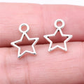 14x11mm 0.4g Antique Silver Zinc Alloy Hollow Five-Point Star Charm Pendant for DIY Jewelry Making