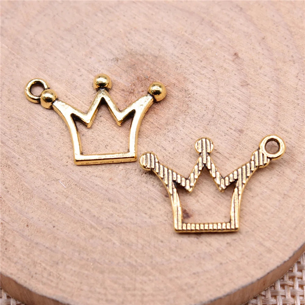 20x13mm 0.7g Zinc Alloy Small Crown Charm Pendant for DIY Necklace Bracelet Jewelry Making
