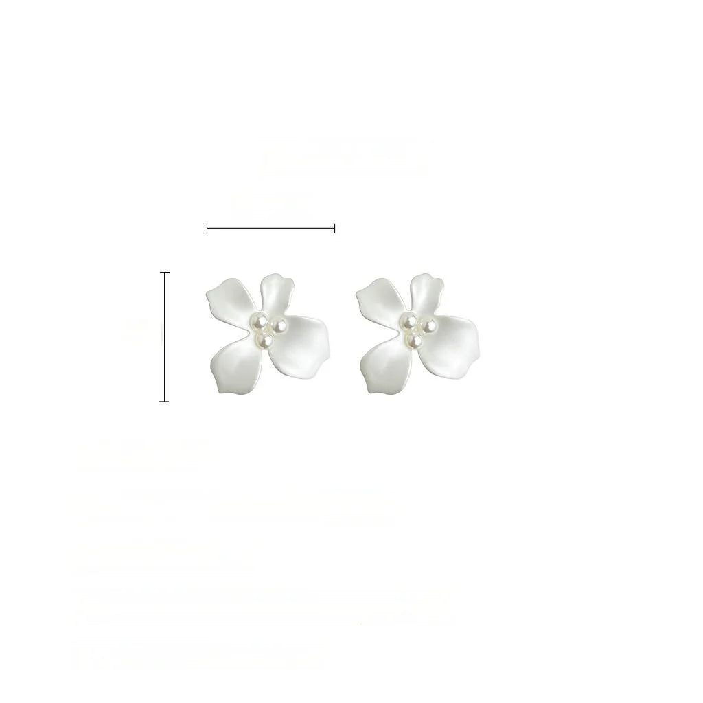 Sweet Floral Enamel Eco-Friendly Copper Stud Earrings Elegant Summer Fashion Jewelry