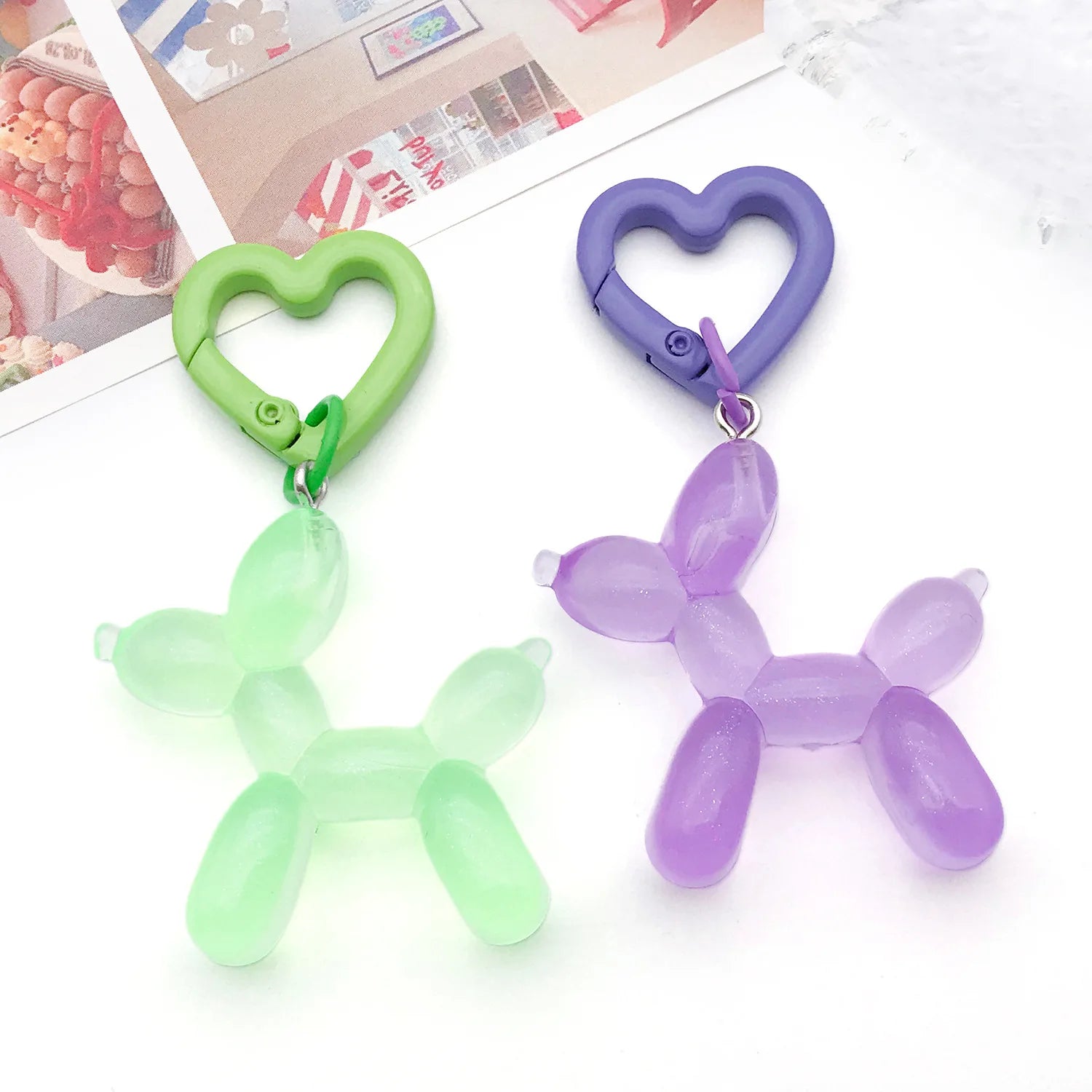 Enamel Zinc Alloy Dog Heart Lobster Clasps