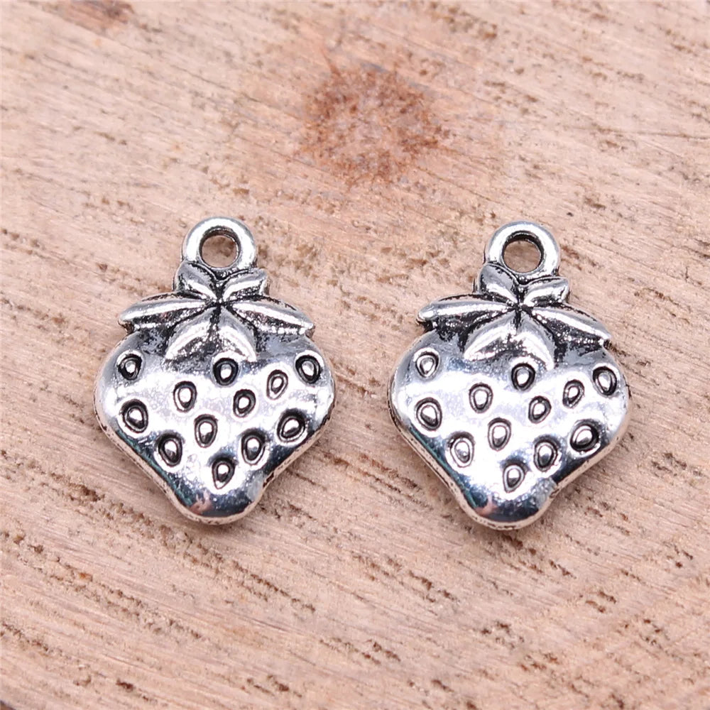15x11mm 1.44g Multicolor Zinc Alloy Strawberry Charm Pendant for DIY Bracelet Necklace Jewelry Making