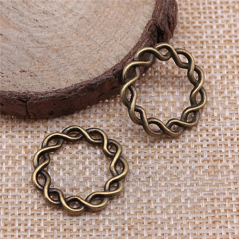 20x20mm 1.2g Zinc Alloy Flower Wreath Charm Pendant for DIY Vintage Necklace Bracelet Jewelry