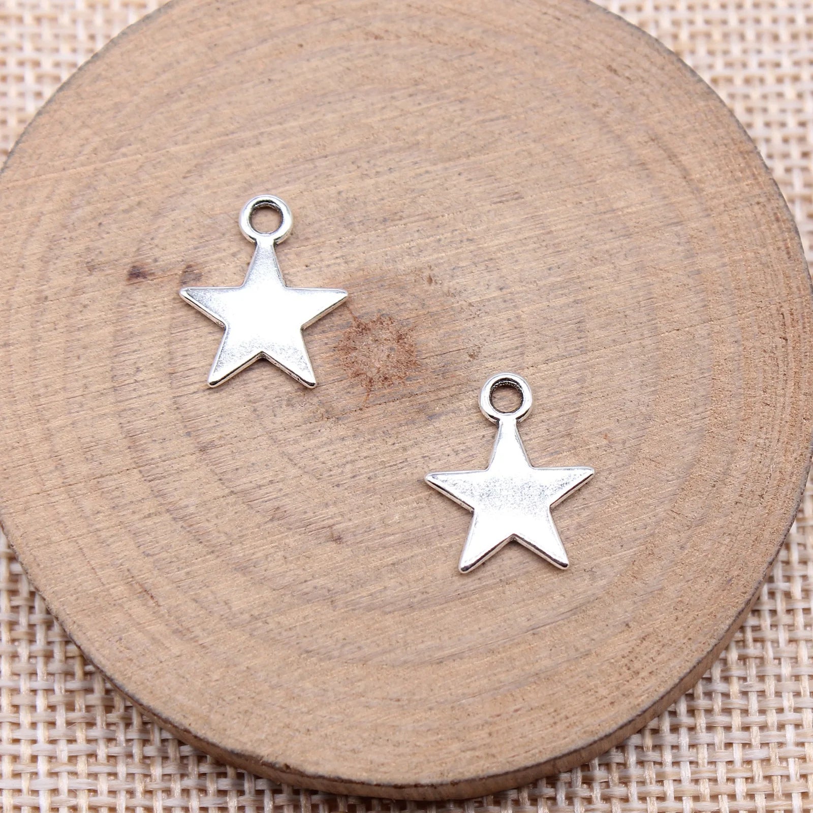 15x13mm 0.6g Antique Silver Zinc Alloy Five-Point Star Charm Pendant for DIY Necklace Bracelet Making