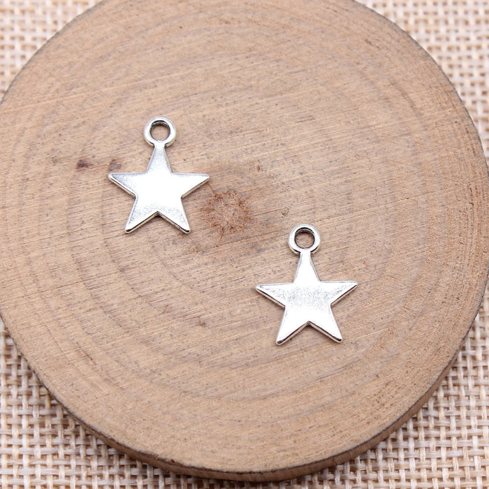 15x13mm 0.6g Antique Silver Zinc Alloy Five-Point Star Charm Pendant for DIY Necklace Bracelet Making