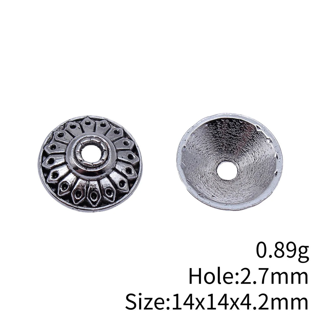 14x14x4.2mm 0.89g Multicolor Zinc Alloy Flower Bead Caps for Beaded Bracelet Necklace DIY Jewelry