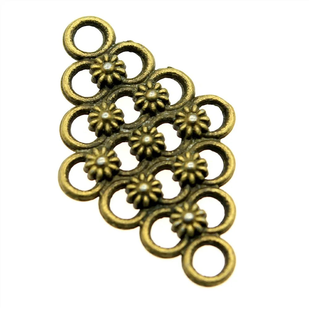 29x17mm 1.4g Multicolor Zinc Alloy Flower Filigree Connector Charm for DIY Jewelry Making