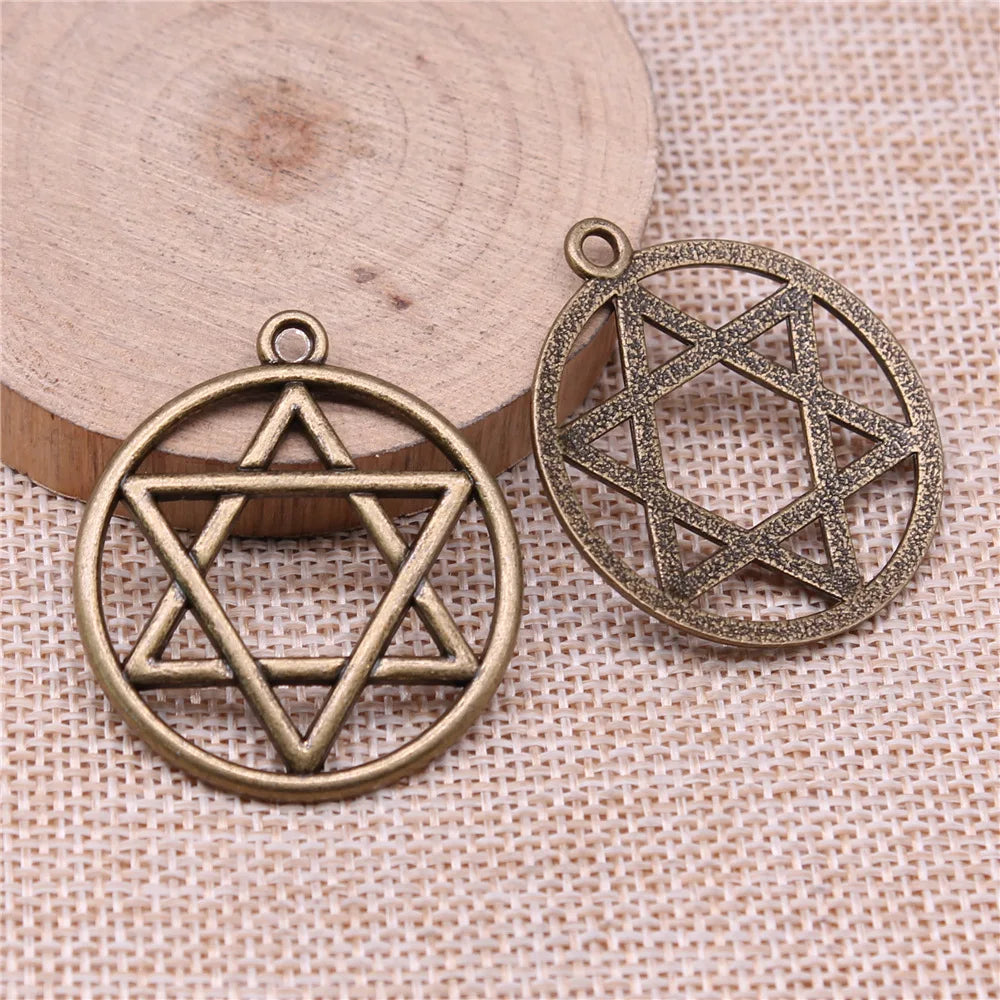 39x35mm 5g Multicolor Zinc Alloy Hexagram Charm Pendant for DIY Jewelry Making and Accessories
