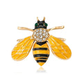 Luxury Enamel Rhinestone Bee Brooch, Gold Tone Animal Lapel Pin Corsage For Women Suit Accessory