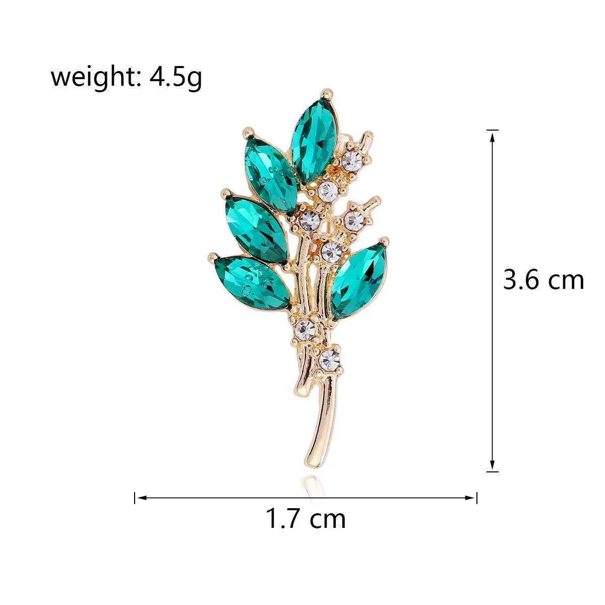 Elegant Blue Rhinestone Olive Branch Alloy Brooch, Sparkling Leaf Lapel Pin Corsage Suit Accessory Gift