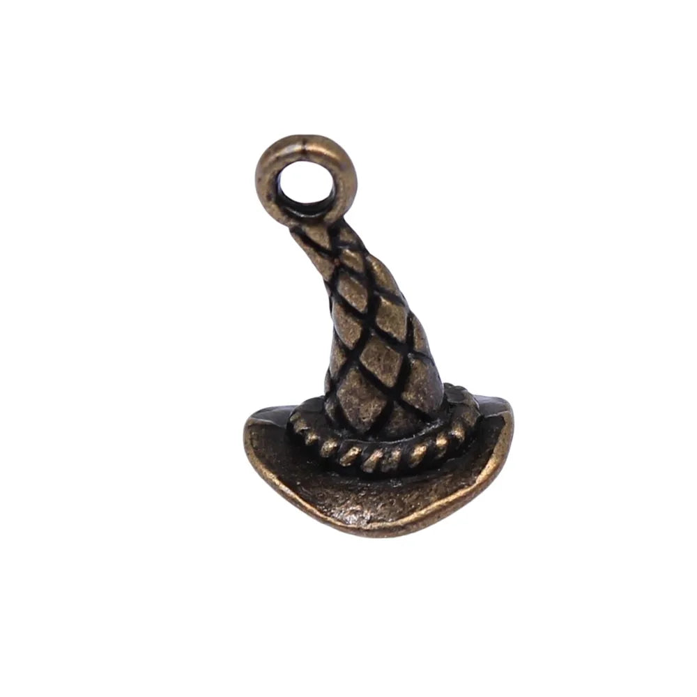 15x10mm 1.1g Multicolor Zinc Alloy Clown Hat Charm Pendant for DIY Carnival Jewelry Making