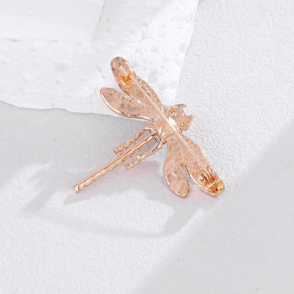 Elegant Dragonfly Brooch With Rhinestone And Enamel Wings, Alloy Lapel Pin Corsage For Women's Suit Gift