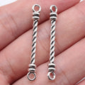 38x5mm 1.4g Antique Silver Zinc Alloy Long Bar Connector Charm for DIY Bracelet Necklace Jewelry
