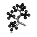 Elegant Blue Glass Holly Berry Tree Brooch With Silver Alloy Branch, Women's Lapel Pin Corsage Gift