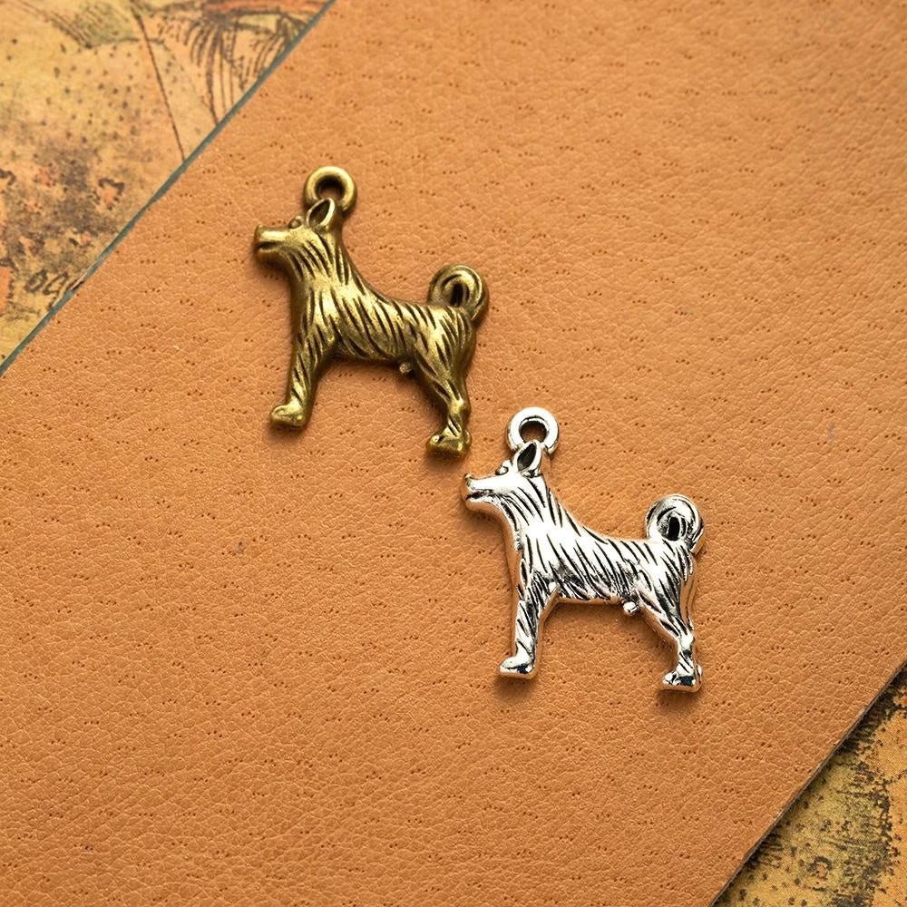 26x21MM Antique Silver Zinc Alloy Dog Charm Pendant for DIY Necklace Bracelet Jewelry Making