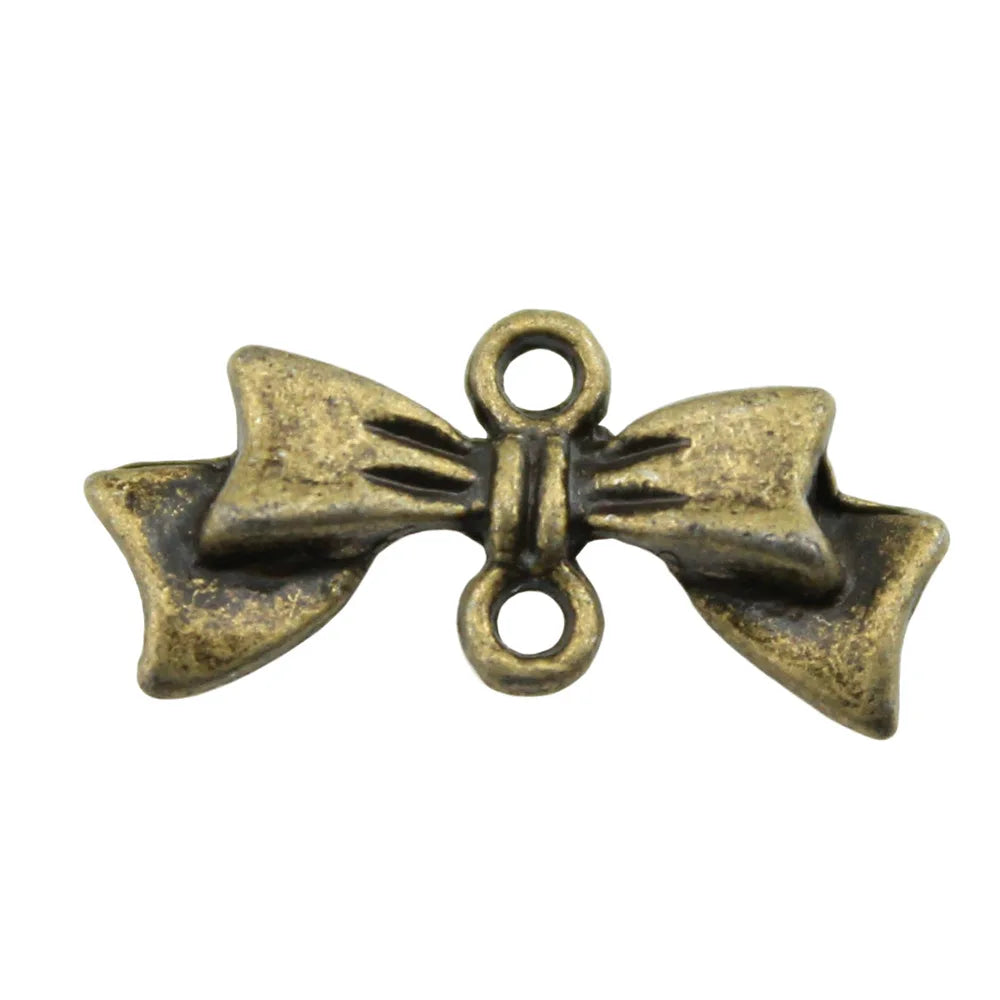 20x9mm 0.7g Multicolor Zinc Alloy Bow Butterfly Connector Charm for DIY Bracelet Necklace Jewelry Making