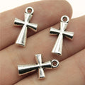 19x11mm 1.4g Antique Silver Zinc Alloy Cross Charm Pendant for DIY Necklace Bracelet Jewelry Making