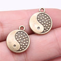 18x15mm 2.21g Antique Bronze Zinc Alloy Tai Chi Charm Pendant for DIY Necklace Bracelet Jewelry Making