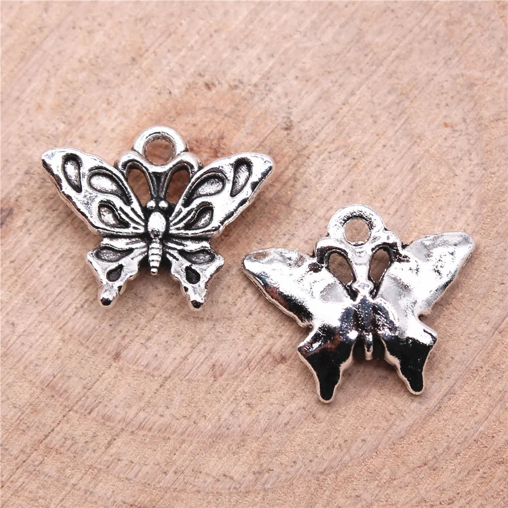 17x14mm 1g Multicolor Zinc Alloy Butterfly Charm Pendant for DIY Necklace Bracelet Jewelry Making