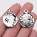 23x23mm 2.2g Multicolor Zinc Alloy Moon Star Charm Pendant for DIY Necklace Bracelet Jewelry Making