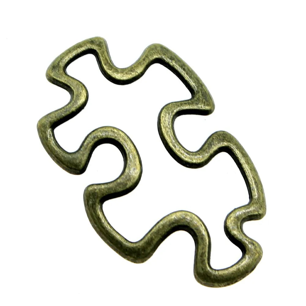 30x18mm 1.5g Multicolor Zinc Alloy Puzzle Connector Charm for DIY Bracelet Necklace Jewelry Making