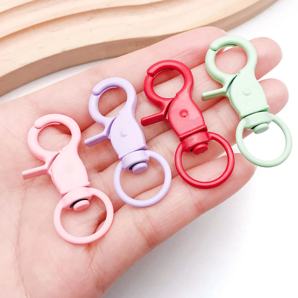 Color Painted Zinc Alloy Swivel Lobster Dog Clasp Jewelry Findings for Bag Charms Keychains