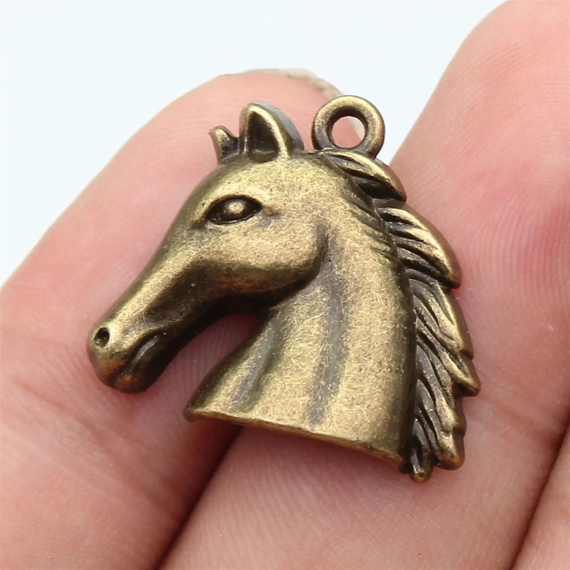 25x23mm 2.4g Multi Color Zinc Alloy Horse Head Charm Pendant for DIY Necklace Bracelet Making